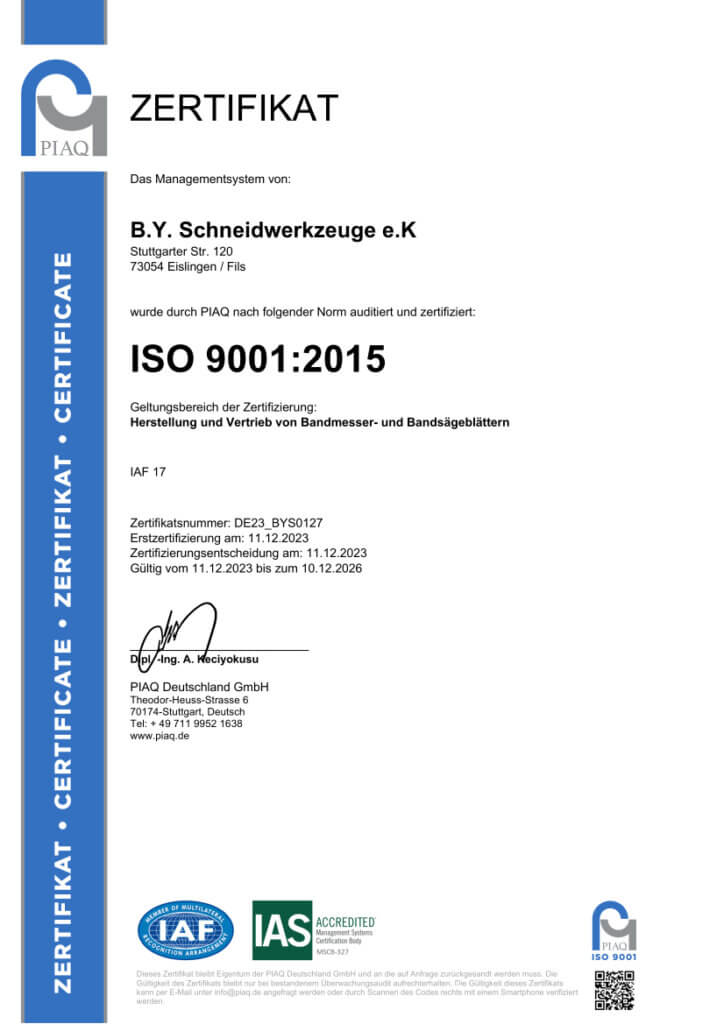 Bycuttech – Ihr Hersteller für Bandmesser und Bandsägeblätter